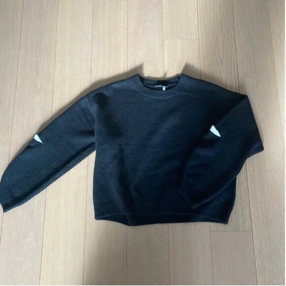 Black sweater with white elbow hole/patches from Nordstrom - Picture 2 of 8